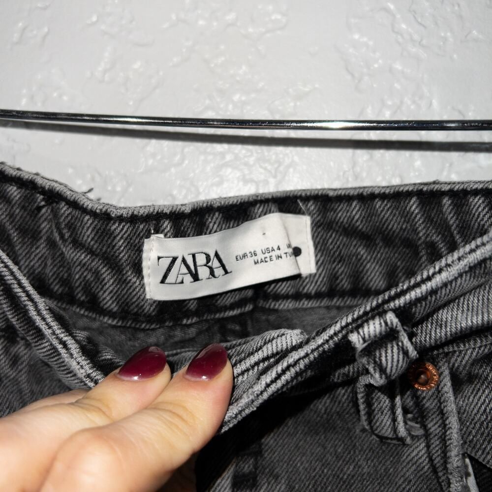 New Zara Izzy Grey High Rise The 90’s‎ Mom Fit Jeans Size 4 - Picture 7 of 10